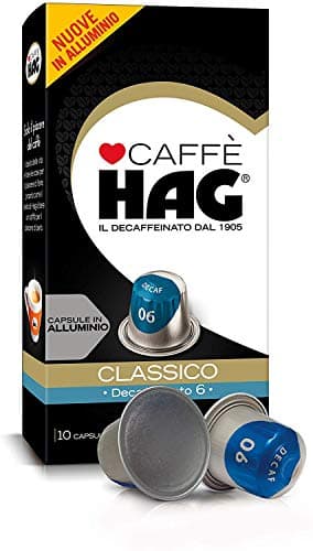 Hag - Capsule Caffè Decaffeinato Espresso Classico - Compatibili con Macchine Nespresso - 200, in Alluminio - Intensità 6…