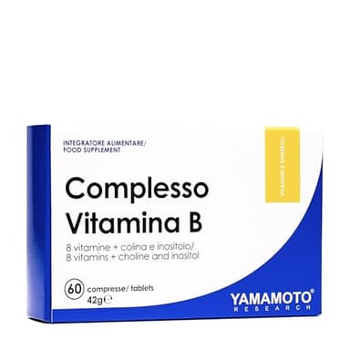 YAMAMOTO RESEARCH, Complesso Vitamina B 60 compresse, Integratore Alimentare di 8 Vitamine con Colina e Inositolo, Supporta il Sistema Nervoso, Fornisce Energia e Mantiene il Tono Muscolare