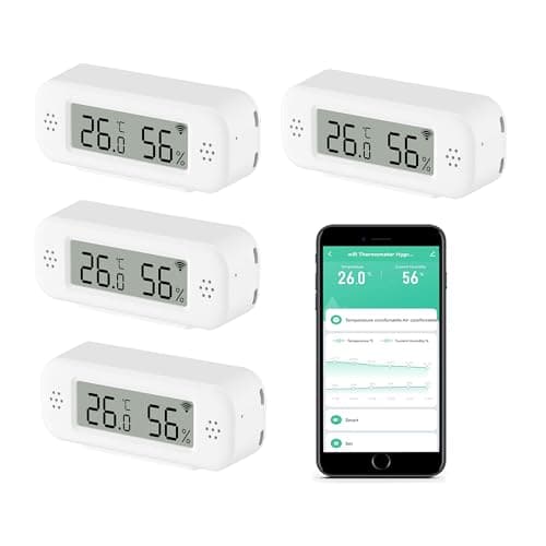 Termometro WiFi igrometro interno: sensore di temperatura intelligente, monitor di umidità digitale con app intelligente e registrazione dati, compatibile con Alexa, per camera da letto, serra,