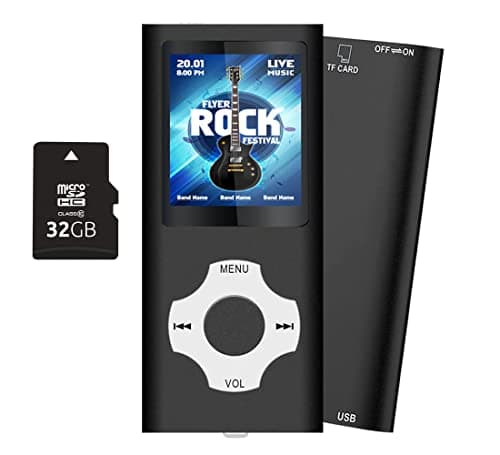 32GB Lettore MP3, Tabmart Metal Hi-Fi Capacità Di Musicale Portatile Lettore MP4 Ad Alta Risoluzione Con 1,8 Pollici Schermo MP3 Lettore Multifunzione 18 Ore Di Riproduzione Continua, Nero