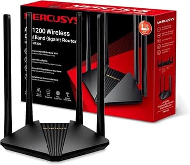 TP-Link Mercusys MR30G Router Ethernet Wi-Fi Dual Band AC1200 Wireless, Porta Gigabit, MU-MIMO, Supporto IPTV, IPv6, Rete Ospiti, Installazione Semplice, 4 Antenne Esterne, WPS, non supporta xDSL
