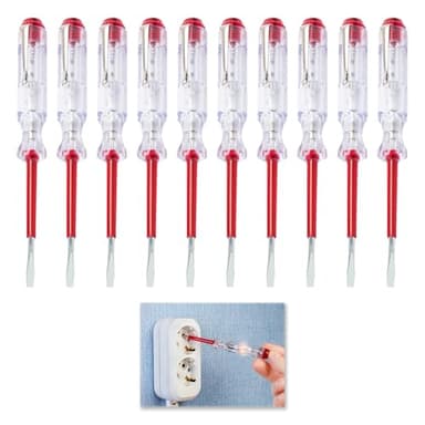 10 Cacciavite Cercafase Reversibili, Giravite Tester, Professionale Tester di Tensione da 100V a 500V con Indicatore LED, Giravite Multifunzione Perfetto per Elettricisti Appassionati del Fai