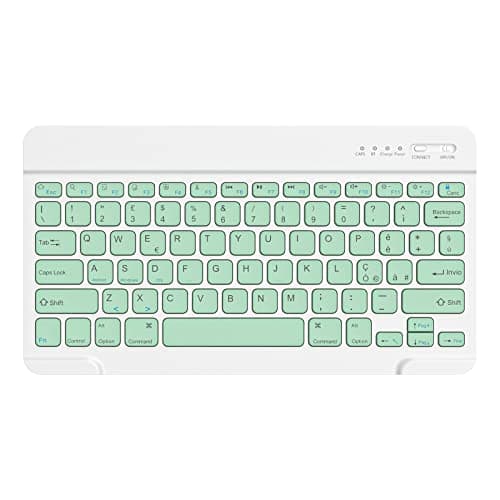 HZD Tastiera Wireless Bluetooth,Rechargeable Tastiera Universale Ultra Sottile per Tablet,Piccola Tastiera Wireless per Tablet Samsung/IOS/Android/Windows/Telefoni,Layout Italiano QWERTY