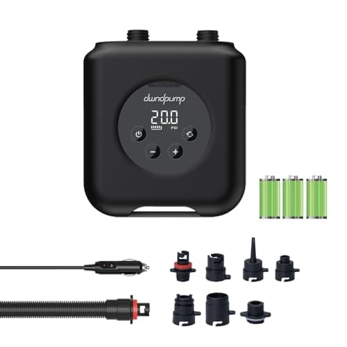dwndpump Pompa Elettrica SUP, Ricaricabile 20PSI Pompa per SUP, Compressore Aria Portatile, 4000mAh Elettrico Gonfiatore SUP Batteria Connettore 12V DC & Type-C, Aria Pompa per SUP Kayak