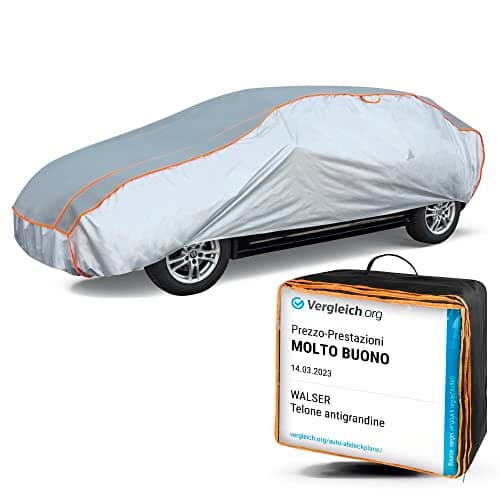 WALSER telo antigrandine per auto, Perma Protect, copertura per auto antigrandine con migliore qualità-prezzo*, telo protettivo idrorepellente, Copriauto traspirante Misura 2