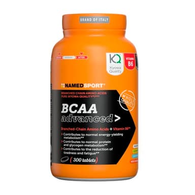 NAMEDSPORT BCAA Advanced>, Integratore a base di Aminoacidi Ramificati e Vitamina B6, Riduce la Stanchezza, Stimola la Sintesi Proteica, Ideale in Sport Endurance, Brand of Italy, 300 Compresse