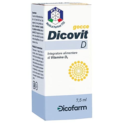 Dicofarm Dicovit D Gocce 7,5 Millilitri | Integratore Alimentare Di Vitamina D | Con 400 UI Di Vitamina D₃ In 5 Gocce | Confezione: Flacone Da 7,5 Millilitri