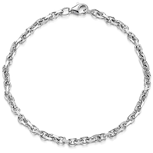 MATERIA by Matthias Wagner Bracciale da uomo in argento 925 massiccio, 18-24 cm, 2,9 mm, SA-140, 18 cm, Argento sterling