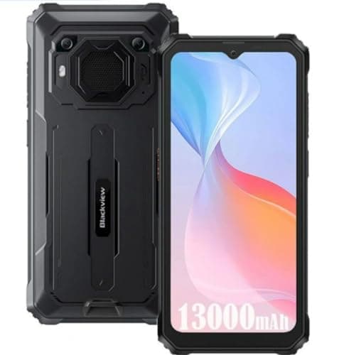 Rugged Smartphone Blackview BV6200 PRO, 12GB+128GB (Estensione 1TB), Batteria 13000mAh, 6.56'' HD+, ArcSoft® 13MP+8MP, IP68 MIL-STD-810H Cellulare Impermeabile Antiurto Android 13 DUAL SIM, Nero