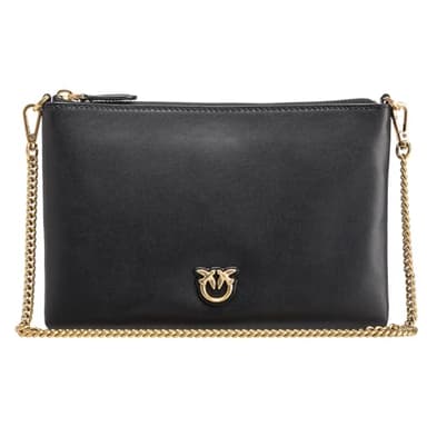 Pinko Flat Classic Vitello Seta, Borsa Donna, Z99q_nero-antique Gold, Taglia unica
