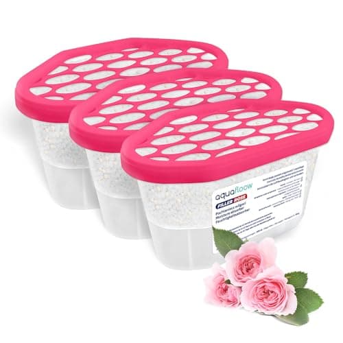 Aquafloow Assorbitore di Umidità per Ambienti 400 ml, Riduce l'umidità, 3 Pezzi ROSE | Neutralizzatore di Odori, Deumidificatore per Cucina, Armadio, Bagno e Studio