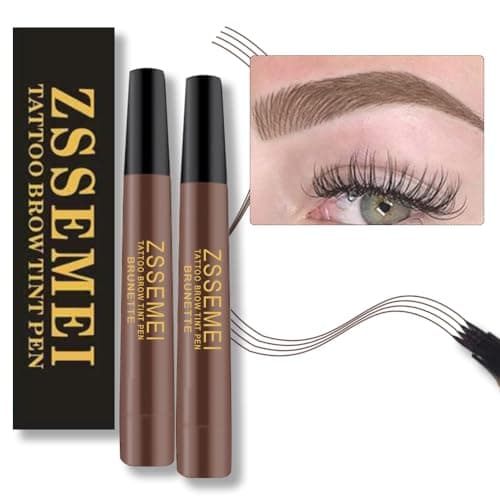 Penna per sopracciglia impermeabile - Matita per sopracciglia con microblading, durata 24 ore, crea un aspetto naturale (Brunette - 2 PCS)