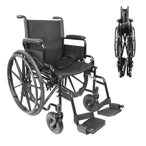 PEPE - Sedia a Rotelle Pieghevole Leggera Autospinta (Struttura in acciaio), Carrozzina per Disabili ed Anziani, Design Compatto e Robusto