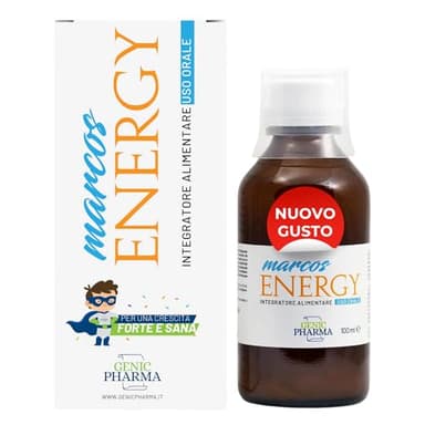 MARCOS ENERGY |Vitamine per Bambini | Integratore Alimentare Multivitaminico |Sciroppo Ricostituente, Stimolante dell'appetito e delle Difese Immunitarie. Made in Italy