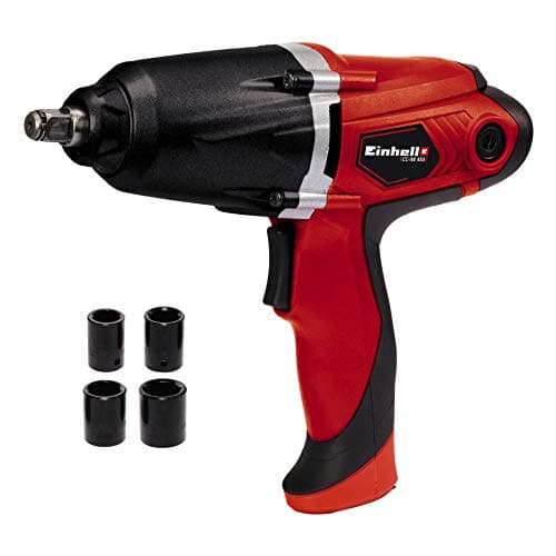 Einhell - 2048304 - Avvitatore elettrico a impulsi CC-IW 450, 450 W, 300 Nm, interruttore basculante a destra/sinistra, incluse bussole da 17, 19, 21 e 22 mm