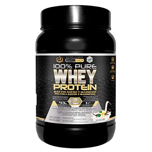 Healthy FUSION Whey Protein 100% pura, Proteine whey + Collagene + Magnesio, Proteine del Siero di Latte isolate per lo sviluppo muscolare, Massa muscolare pulita, 1000g (Vaniglia)