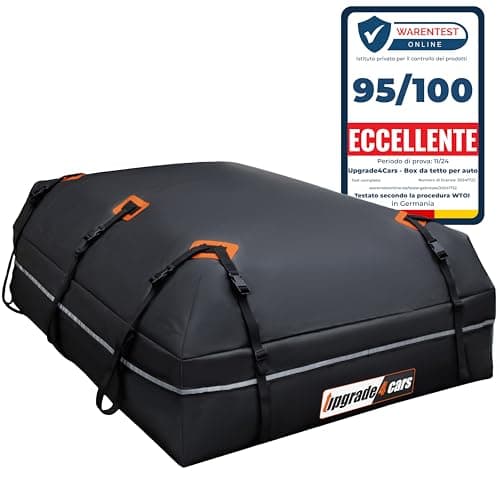 Upgrade4cars Box da Tetto Auto Universale Incluso Accessori | Borsa 566L con/senza Portapacchi | Bagagliera Pieghevole e Impermeabile 130 x 110 x 40 cm