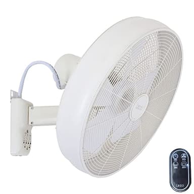 LUCCI AIR Ventilatore da parete Breeze, ventilatore con telecomando, ventilatore da parete con rotazione automatica, Ø 46 cm, bianco