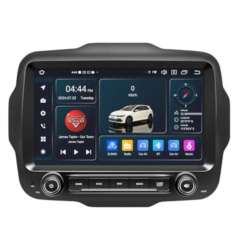 Autoradio stereo per Jeep Renegade 2015 2016 2017 2018 2019 2020, Android 14 GPS Navigation 9” HD IPS QLED 720 * 1280P Touch Screen Built-in Autoplay Carplay 4G LTE Bluetooth5.0 DSP SWC (4+64GB)