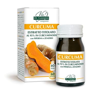 Dr Giorgini CURCUMA ESTRATTO TITOLATO AL 95% IN CURCUMINOIDI con PIPERINA e ZENZERO pastiglie - 30 g