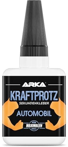 ARKA - KRAFTPROTZ AUTOMOBILE 50 g | Colla istantanea densa extra forte | Colla trasparente per automobili | Ideale come colla per plastica, tessuto, vetro, pelle, legno e altro