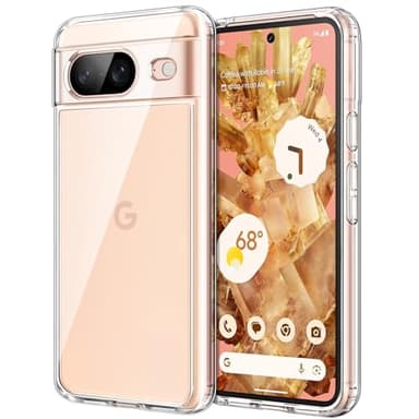 JETech Cover per Google Pixel 8 6,2 Pollici 2023, Anti Ingiallimento Protezione Custodia con Antiurto, Anti-Graffio e Retro Rigida in PC (Trasparente)