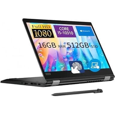 Lenovo ThinkPad L13 Yoga Gen 1 Touch Screen 2 in 1, 13.3 Pollici FHD, Intel Core i5-10310U, 16GB RAM, 512GB SSD, Stylus Pen, Tastiera americana, Windows 10 Pro (ricondizionato)