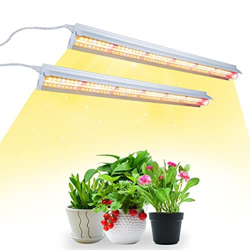 Niello T5 2pcs Lampada per Piante, Full Spectrum 42CM lampade LED Coltivazione, Lampada per coltivazione di piante con riflettore/Design a catena a margherita per semina,scaffali di coltivazione