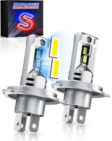 SUPAREE Lampade a LED H4 per Auto Luce bianca Lampadina LED H4 Auto canbus Lampadine LED H4 alta Luminosità per Auto con plug and play IP68 6500K(2 Lampadine)