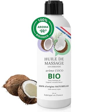 Olio - gel lubrificante sessuale da massaggio intimo sesso - per rapporti intimi, massaggi rilassanti sexy orale. Commestibile. Professionale. Gusto noce di cocco, biologico, 100% naturale (cocco)