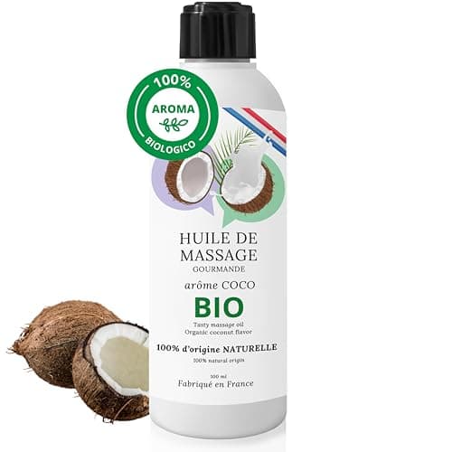 Olio - gel lubrificante sessuale da massaggio intimo sesso - per rapporti intimi, massaggi rilassanti sexy orale. Commestibile. Professionale. Gusto noce di cocco, biologico, 100% naturale (cocco)