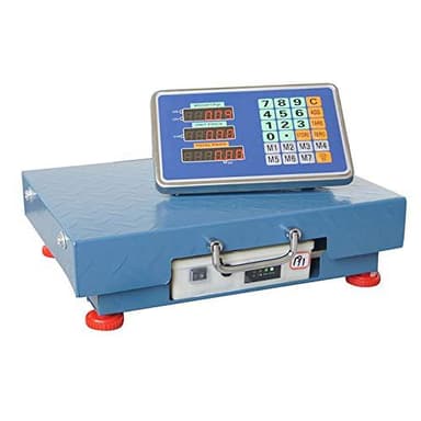 KATSU Bilancia a Piattaforma Industriale 100kg /10g Elettronica Ricaricabile Bilancia Postale con Display a LED e 32x42cm Piattaforma in Acciaio Antiruggine per Magazzino Pacchi Spedizione