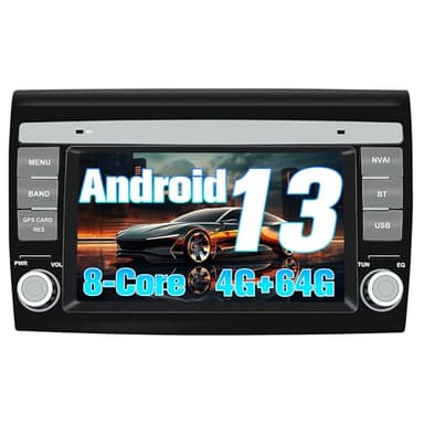 DDKUS Autoradio per Fiat Bravo (2007-2012), 7 Pollici Touch Screen 8-Core Android 13 Stereo Supporto CarPlay Android Auto Bluetooth GPS Navigazione FM Controllo del volante 4GB+64GB