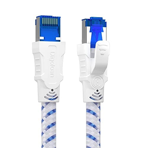 Cavo Ethernet 15 Metri, Cat 8 Cavo Lan 15m Lungo Cavo di Rete, Cavo Patch Intrecciato in Nylon ad alta Velocità Gigabit 40Gbps 2000MHz S/FTP con Connettore Rj45 per PS5 Xobx, più veloce di Cat 6/Cat 7