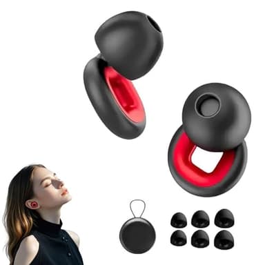 Artevive Moto Earplugs-27 Db, Artevive Earplugs, Tappi Orecchie Moto Artevive, Super Soft Reusable Noise-Reducing Earplugs,Wind Noise & Ear Ringing Reduction (Red, One Size)