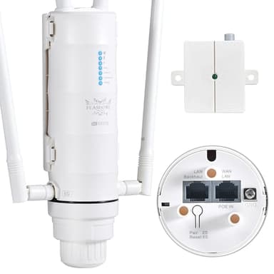 FLASHOWL Antenna WLAN esterna, 1200 mbps Outdoor WLAN Access Point, ripetitore WiFi per esterni, amplificatore WLAN Dual Band Outdoor Amplificatore di segnale Wi-Fi da giardino, antenna Wi-Fi