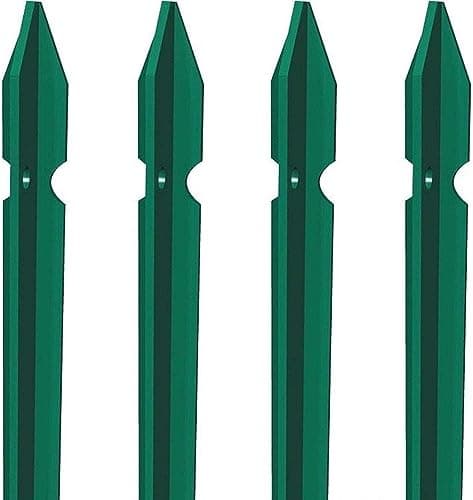 10 PZ Palo paletto in ferro a T 30x30x3 mm plastificato verde H 200 cm per rete recinzione metallica