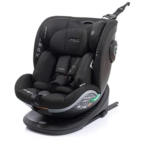 BABYAUTO - Seggiolino auto i-Size XPERTA GR. 0+/1/2/3 fino a 36Kg o 150 cm - Età: dalla nascita ai 12 anni - Girevole - Massima reclinabilità - Contramarcia fino a 18 Kg - ISOFIX, colore: Nero