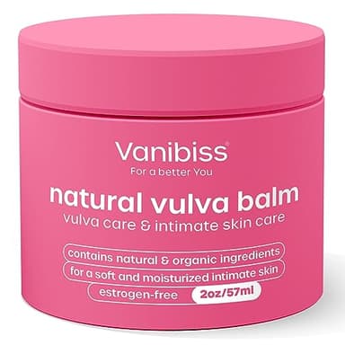 Vanibiss Crema balsamo vulva naturale e biologico, idratante , cura intima della pelle, supporto per la menopausa - Allevia secchezza, prurito, bruciore, irritazione - Estrogeni liberi (2 oz)