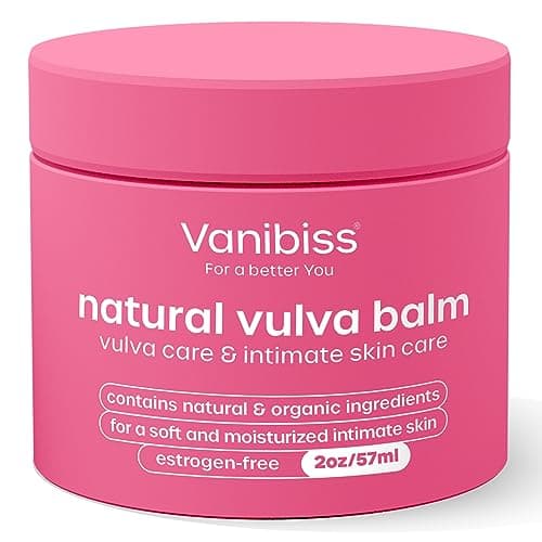 Vanibiss Crema balsamo vulva naturale e biologico, idratante , cura intima della pelle, supporto per la menopausa - Allevia secchezza, prurito, bruciore, irritazione - Estrogeni liberi (2 oz)