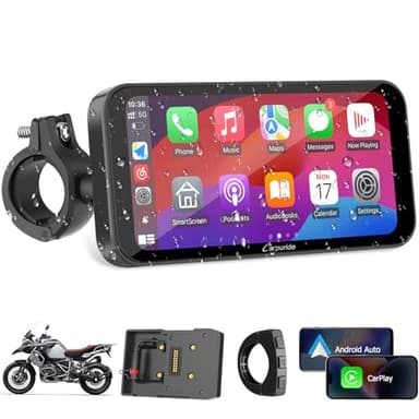 Carpuride W603B Schermo Carplay per Moto per BMW R1200GS R1250GS S1000XR, Touchscreen Impermeabile da 6,3 Pollici, Navigazione GPS Portatile Carplay/Android Auto per Moto