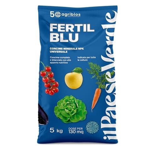 Fertilblu - Concime Granulare Universale Consigliato Per Fiori, Piante Ornamentali E Da Frutto, Ortaggi E Come Fertilizzante Prato. Concime NPK 12.12.17 Con Azoto, Fosforo E Potassio.