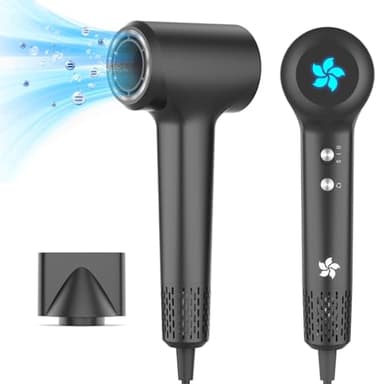 Asciugacapelli Ionico, 1500W Phon Capelli Professionale, Phon al Plasma da 400 Milioni, Motore brushless da 110.000 giri/min per Asciugatura Rapida, 57dB Rumore Basso per Viaggio e Domestico