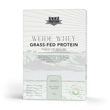 Protero Weide Whey Protein | polvere proteica 100% naturale del siero di latte di pascolo | proteine pure 1kg