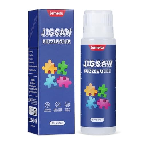 Lemeitu Colla per puzzle 1000/1500/3000 pezzi, colla PVA atossica, colla autoadesiva, asciugatura rapida, 120 ml, 1 confezione
