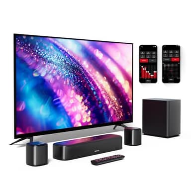 ULTIMEA 5.1ch Soundbar TV, Impianto Surround Virtuale per TV, App Controllo, Soundbar per TV con Impianto Audio Home Theater, Soundbar Bluetooth con Subwoofer e 2 Altoparlanti Surround, Aura A30