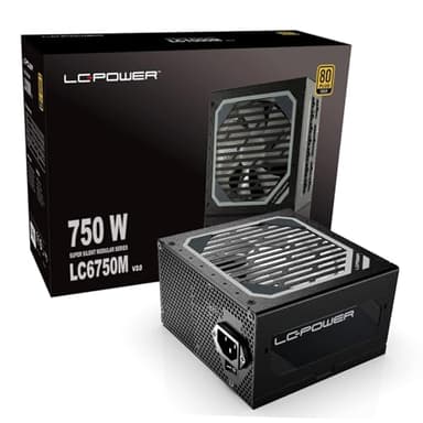 LC-POWER LC6750M V3.0 Alimentatore Basso Rumore Completamente Modulare ATX - Compatibile Con ATX 3.0 e PCIe 5.0, 750W, 80 PLUS GOLD, Nero (LC6750M-V3.0| 80 Plus Gold)