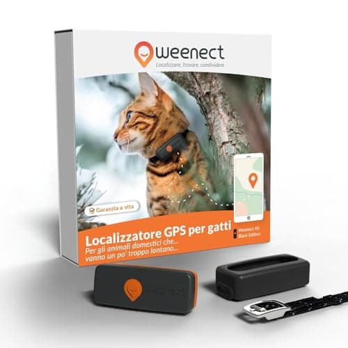 Weenect Cat XS - NUOVO collare GPS per gatti | Mini localizzatore GPS in tempo reale | Il più piccolo sul mercato | Funziona con abbonamento | Collare incluso | Garanzia a vita