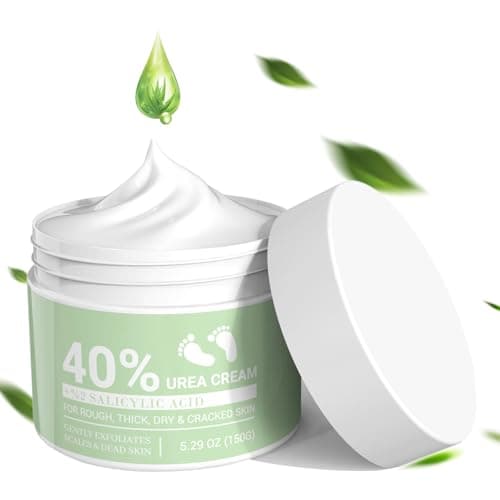 Crema Urea al 40%, Crema Piedi Secchi Sscrepolati, con Acido Ssalicilico al 2% e Aloe Vera per Un'idratazione Profonda, per Piedi, Mani, Talloni, Gomiti, Unghie e Ginocchia
