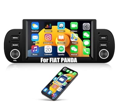 CAMECHO 1+32G Android 13 Autoradio per FIAT Panda 2013-2020 con Navi, 6.2 Pollici Stereo Auto Bluetooth 2 Din con Schermo WiFi MirrorLink FM RDS Bluetooth e USB